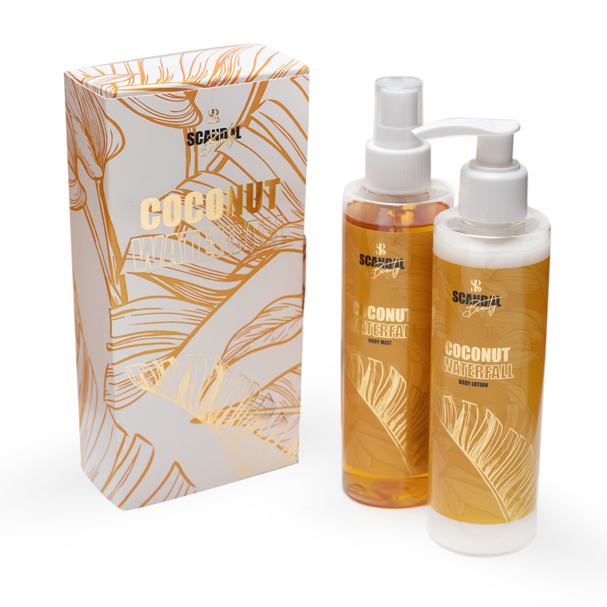 SCANDAL BEAUTY Double Set COCONUT WATERFALL “Body lotion 200ml & Body Mist 200ml” Με άρωμα Βανίλιας, Καρύδας & Κρίνο της Κοιλάδας