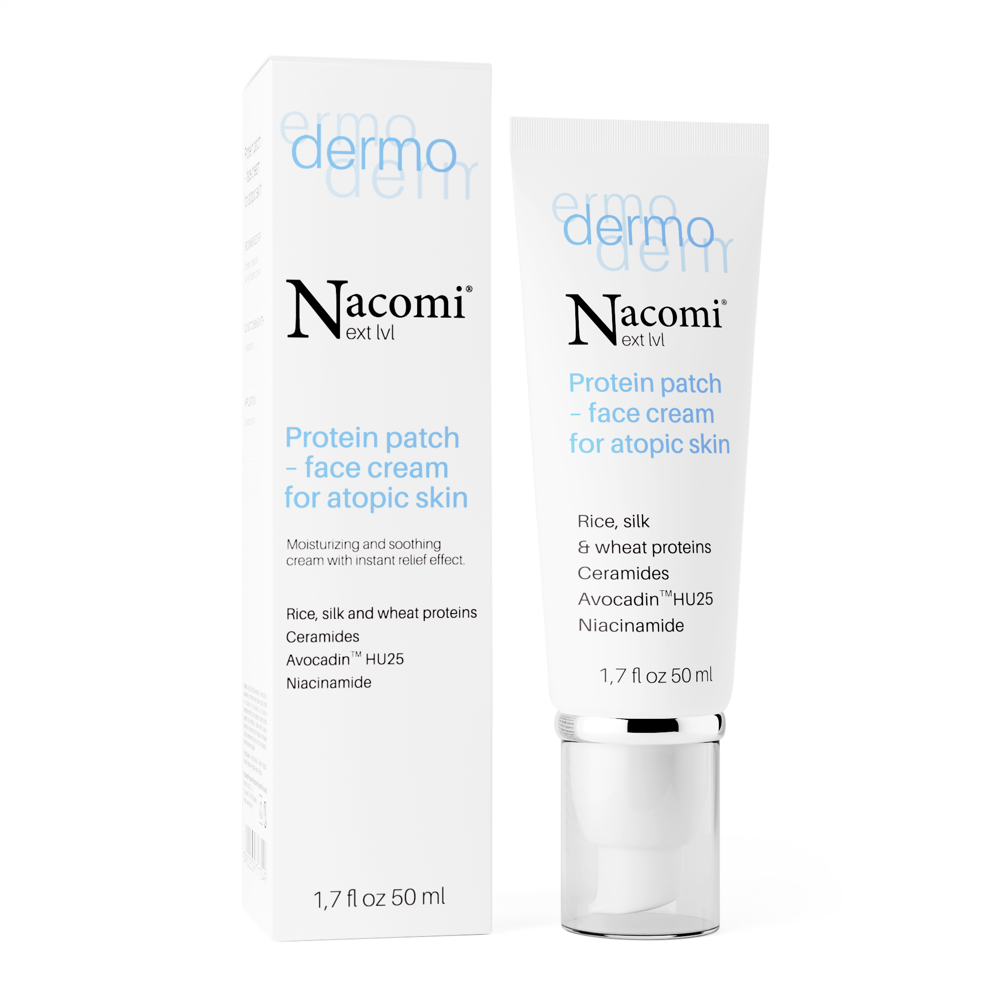 Nacomi Dermo Protein patch - Moisturizing and soothing face cream with instant relief effect 50ml